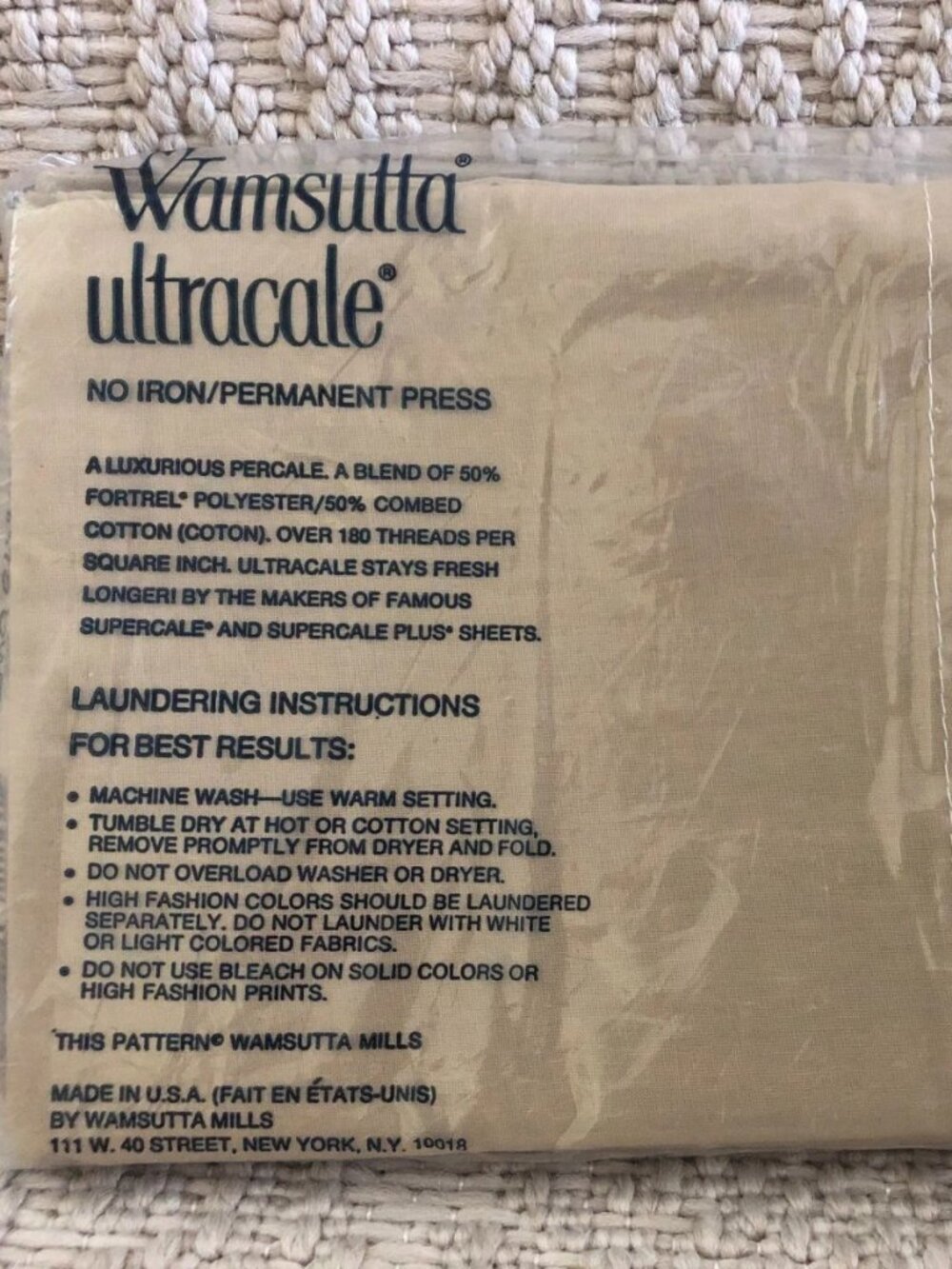 Vintage Wamsutta No Iron Ultracale Standard Pillowcases 2 in Package Made In USA